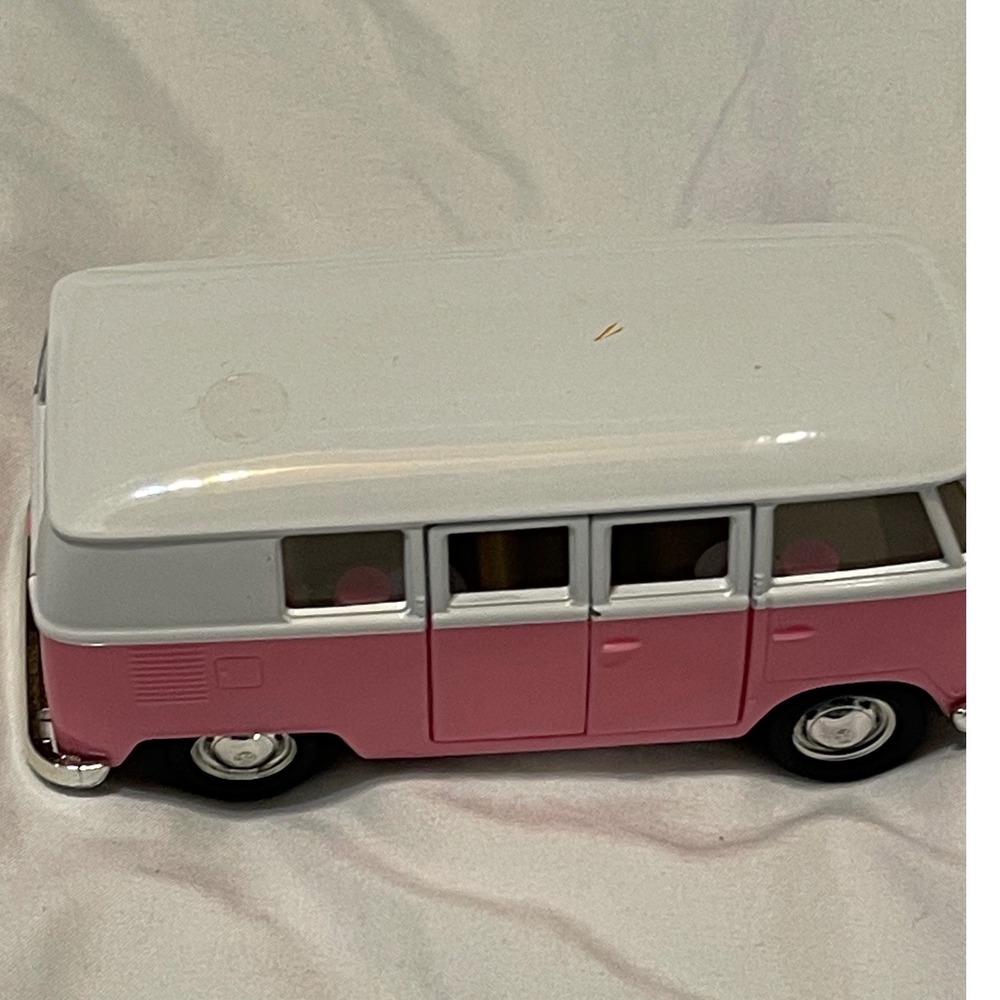 RMZ City Volkswagen T1 Transporter Toy Van Pink White Metal Diecast Retro Bus VW - Picture 6 of 12